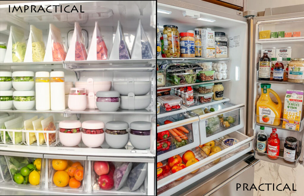 practical vs impratical refrigerator organization