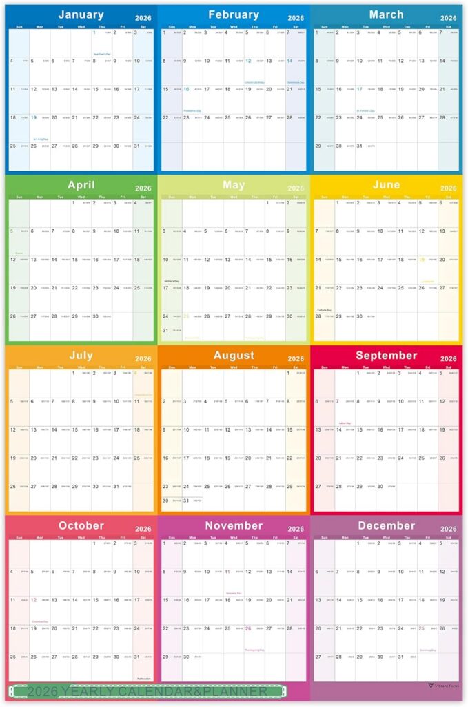 vibrant focus annual calendar
